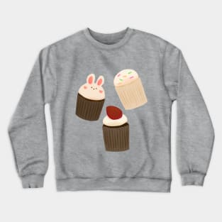 Rabbit cupcakes with sprinkles and strawberries Crewneck Sweatshirt